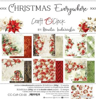 Paper pad 30.5x30.5cm Christmas Everywhere p/6vel