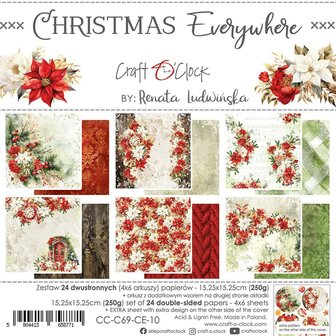 Paper pad 15.25x15.25cm Christmas Everywhere p/24vel