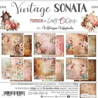 Paper pad 15.25x15.25cm Vintage Sonata p/24vel