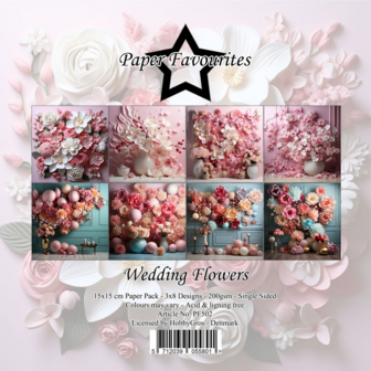 Paper pad 15x15cm Wedding Flowers p/24vel