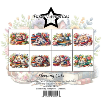 Paper pad 15x15cm Sleeping cats p/24vel