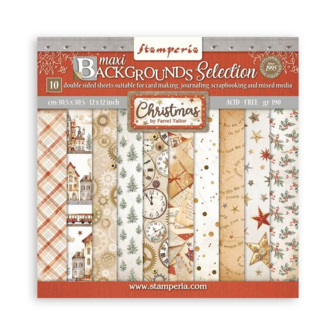 Paper pad 30.5x30.5cm Gear up for Christmas achtergrond p/10vel