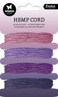 Hemp cord Shades of purple 1mm 4x5mtr