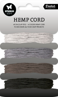 Hemp cord Shades of grey 1mm 4x5mtr