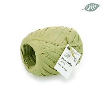 Raffia koord papier licht olijf 5mm p/30m