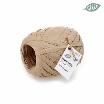 Raffia koord papier taupe 5mm p/30m