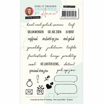 Clear stamp Anna tekst liefde p/st