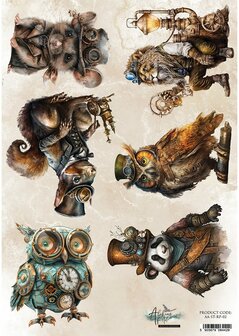 Rice Paper Steampunk time A4 (21x29.7cm) 25-30g A4 p/vel beesten