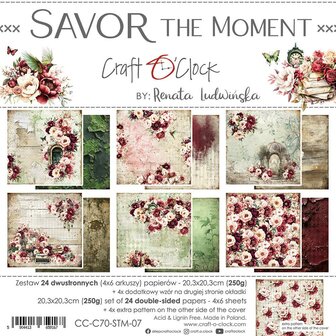 Paper pad 20.3x20.3cm Savor the moment p/24vel