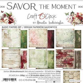 Basic paper pad 20.3x20.3cm Savor the moment p/24vel