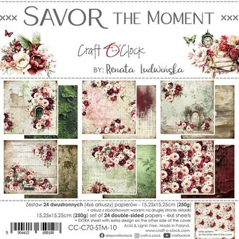 Paper pad 15.2x15.2cm Savor the moment p/24vel