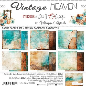 Basic paper pad 20.3x20.3cm Vintage Heaven p/24vel