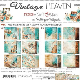 Mix paper pad 20.3x20.3cm Vintage Heaven p/24vel