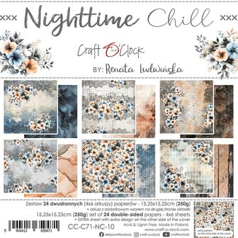 Paper pad 15.2x15.2cm Nighttime Chill p/24vel