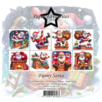 Paper pad 15x15cm Funny Santa p/24vel