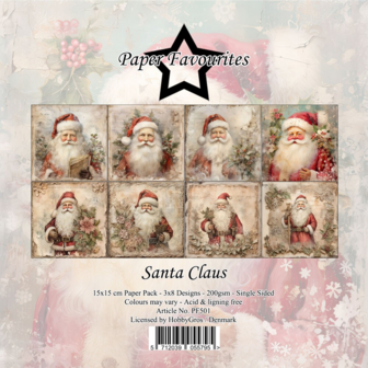 Paper pad 15x15cm Santa Vintage p/24vel