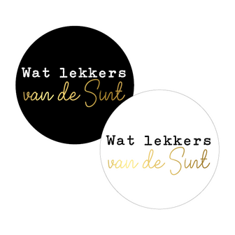 Sticker Wat lekkers van de sint p/20st wit-goud