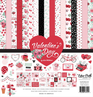 Collection kit 30.5x30.5cm Valentine&#039;s Day p/12vel paper pad &amp; sticker