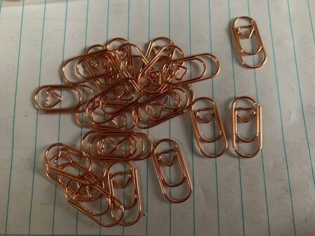 Mini paperclips rose-goud 2cm p/25st