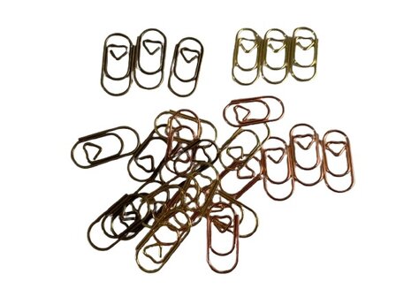 Mini paperclips mix brons-rose-goud 2cm p/25st