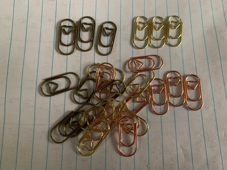 Mini paperclips mix brons-rose-goud 2cm p/25st