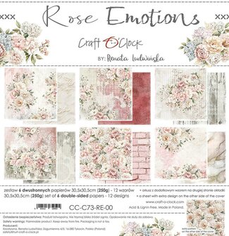 Paper pad 30.5x30.5cm Rose Emotions p/6vel