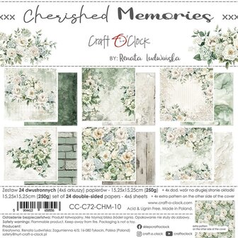 Paper pad 15.2x15.2cm Cherished Memories p/24vel