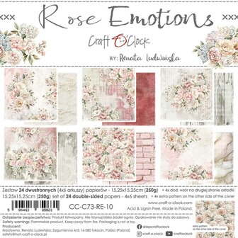 Paper pad 15.2x15.2cm Rose Emotions p/24vel