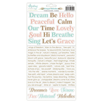 Stickers Winged Melodies words 15x30.5cm p/vel