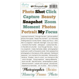 Stickers Photographer words 15x30.5cm p/vel