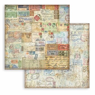 Scrappapier Art of Travelling ticket 30.5x30.5cm p/vel