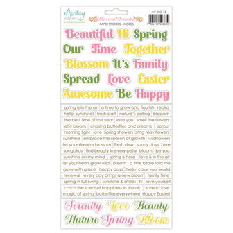 Stickers Blosson serenity words 15x30.5cm p/vel