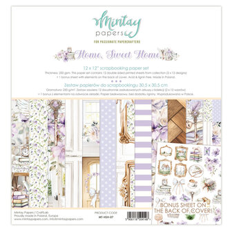 Paper pad 30.5x30.5cm Home sweet home p/12vel