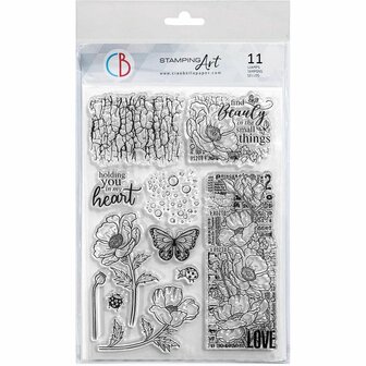 Clear stamp Majestic Dream poppy A6