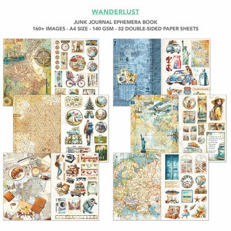 Wanderlust A4 Junk Journal Ephemera Book p/32vel