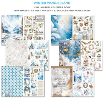 Winter Wonderland A4 Junk Journal Ephemera Book p/32vel