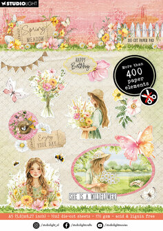 Studio light Spring Meadow A5 Die-cut Paper Pad p/20vel