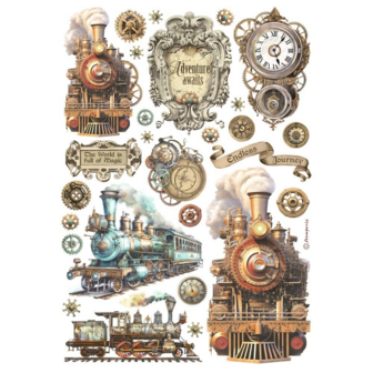 Rice Paper Train A4 p/vel steampunk