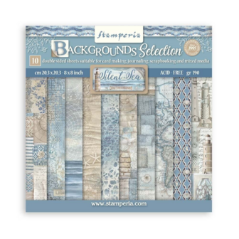 Paper pad 20x20cm Silent Sea p/10vel backgrounds