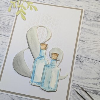 Stans glazen fles met kurk p/st