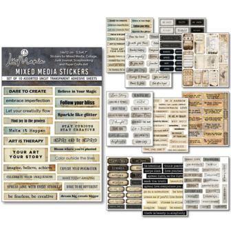 Little Words Mixed Media Stickers p/10vel