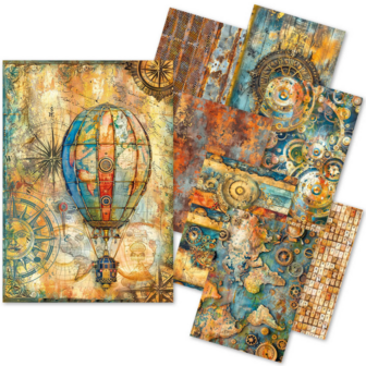 Past Time Craftmix Mixed A5 Paper Pack p/8vel