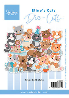 Die cuts papier poezen p/25st