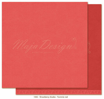 Scrappapier Strawberry - Yummie red 30.5x30.5cm p/vel monochromes