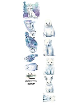 Papierstrook Magic of the Northern Lights 01 30x5cm witte wolf