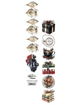 Papierstrook Wonderful Christmas Time 04 30x5cm cadeau zwart