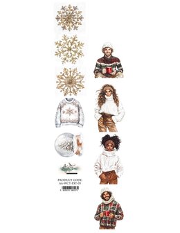 Papierstrook Wonderful Christmas Time 05 30x5cm gouden ijsster