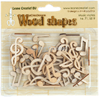 Houten muzieknoten p/set figuur Wood Shapes