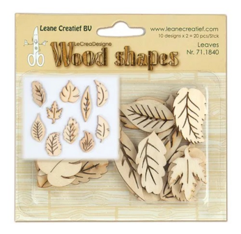 Houten bladeren p/set figuur 