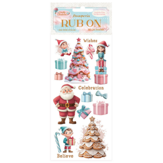 Candy Christmas Rub-On 10x21cm Santa Claus 